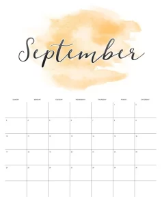 calendario 2023 aquarela setembro