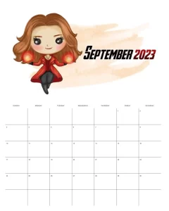 calendario 2023 avengers setembro