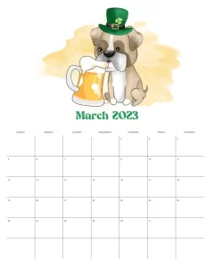 calendario 2023 cachorrinhos marco