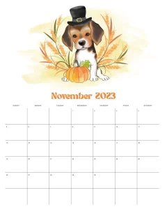 calendario 2023 cachorrinhos novembro