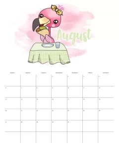 calendario 2023 flamingo agosto