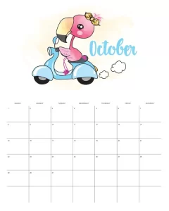 calendario 2023 flamingo outubro
