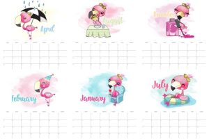 calendario 2023 flamingo para imprimir