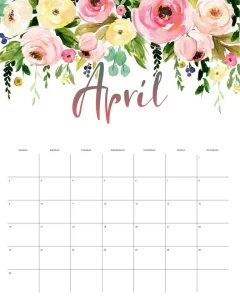 calendario 2023 floral abril