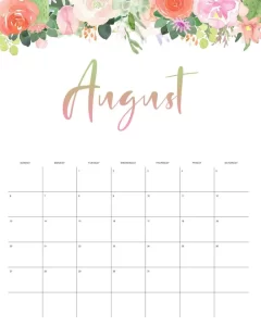 calendario 2023 floral agosto