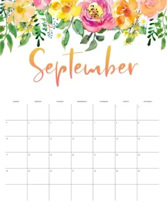 calendario 2023 floral setembro
