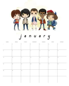 calendario 2023 stranger things janeiro