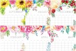 Calendário 2024 Floral para imprimir